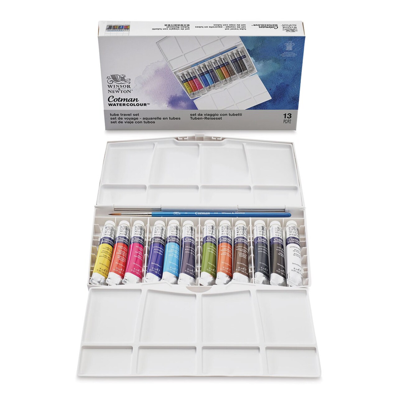 Winsor & Newton Cotman Watercolors - Set of 12 Travel Set, Assorted Colors, 8 ml Tubes